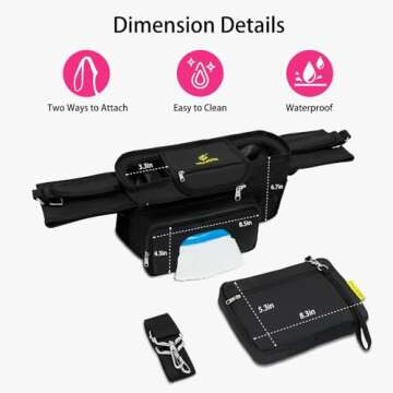 HUJOM Universal Stroller Organizer with Insulated Cup Holders, Shoulder Strap, Phone Bag and Wipes Pocket. Caddy Fits Uppababy, Baby Jogger, Britax, BOB. Must have Stroller Accessories.
