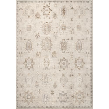 nuLOOM Medallion 8x10 Washable Rug for Home Decor