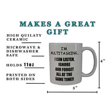 Rogue River Tactical Funny Novelty Coffee Mug- I'M Multitasking Cup, Great Gift Idea for Office Party, Employee, Boss, Coworkers, 11 Oz