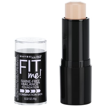 Maybelline Fit Me Shine-Free + Balance Foundation Stick, Multi-Use Face Makeup and Contour Stick For...