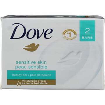 Dove Sensitive Skin Beauty Bar Soap, Unscented, 4 oz, 2 Ct (4 Pack) (Bundle)