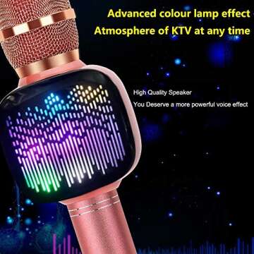 Verkstar Karaoke Microphone with Colorful LED Lights