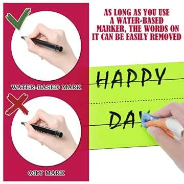 12 Pack Magnetic Sentence Strips for teachers 12 x 3 Inch Magnetic Dry Erase Sentence Strips Lined Reusable Classroom Learning Tool for Office School(Multicolor)