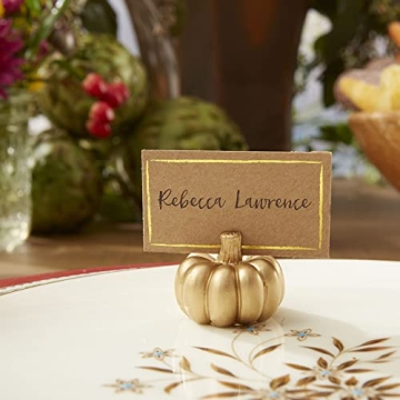 Mini Gold Pumpkin Place Card Holders for Fall Decor