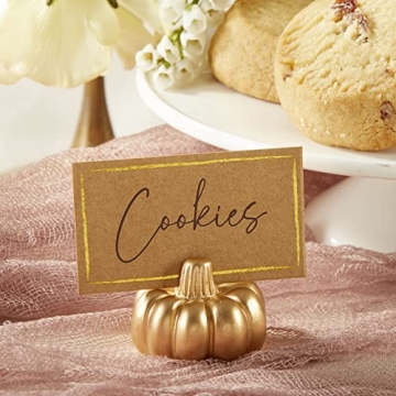 Mini Gold Pumpkin Place Card Holders for Fall Decor