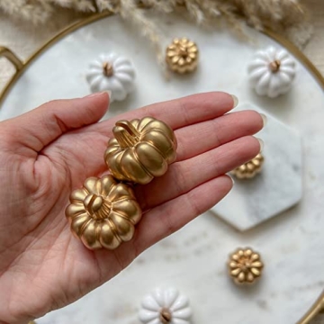 Mini Gold Pumpkin Place Card Holders for Fall Decor