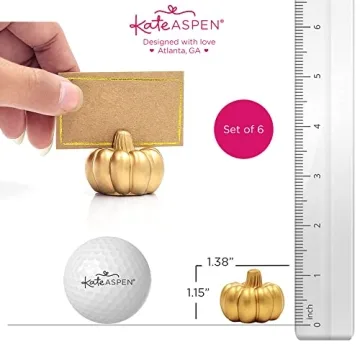 Mini Gold Pumpkin Place Card Holders for Fall Decor