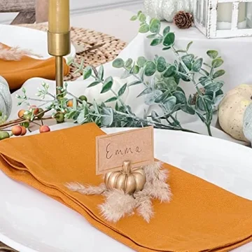 Mini Gold Pumpkin Place Card Holders for Fall Decor