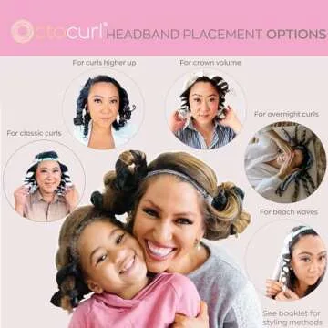Octocurl Satin Hair Curlers - Heatless Curls Overnight - Headband Curlers for Medium Length Hair (Satin - White)