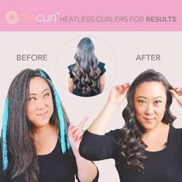 Octocurl Satin Hair Curlers - Heatless Curls Overnight - Headband Curlers for Medium Length Hair (Satin - White)