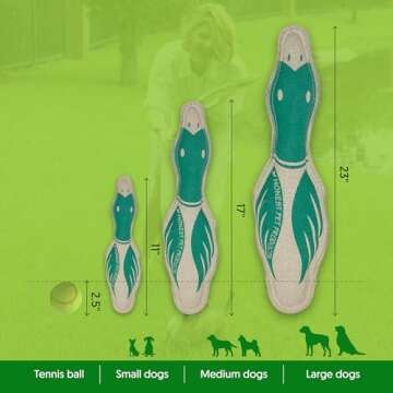 Honest Pet Eco-Quacker Duck Dog Toy - Durable, Floating, Squeaky Fetch Toy - 100% Natural Hemp Canvas & Wool, Lead-Free Ink - Large 23" x 6" x 2.5" Eco-Friendly Dog Toy