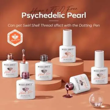 modelones Gel Nail Polish Set, 6 Colors Gel Polish Kit Pearl Nude Brown Shimmer Glitter Orange Red Nail Polish Gel, All Seasons Nails Soak OFF LED Gel Nail Kit Manicure Nail Art Salon DIY Gift