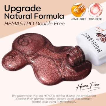 modelones Gel Nail Polish Set, 6 Colors Gel Polish Kit Pearl Nude Brown Shimmer Glitter Orange Red Nail Polish Gel, All Seasons Nails Soak OFF LED Gel Nail Kit Manicure Nail Art Salon DIY Gift