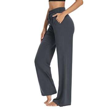 Sarin Mathews Womens Yoga Sweatpants Comfy Wide Leg Lounge