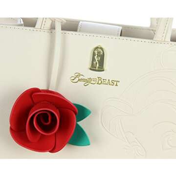 Loungefly Disney x Beauty and the Beast Belle Embossed Crossbody Tote Bag