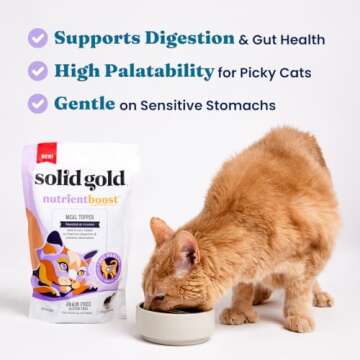 Solid Gold NutrientBoost Meal Topper for Cats - High Protein Crunchy Cat Treats Rich in Vitamins Minerals and Amino Acids - 1 Pound