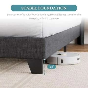 Stylish HOOMIC Queen Wingback Bed Frame – No Box Spring Needed