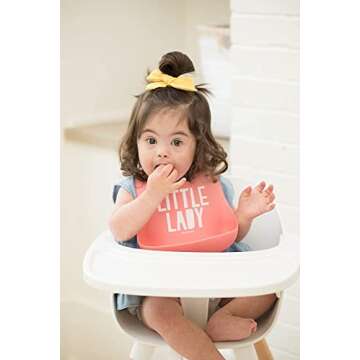 Bella Tunno Wonder Bib – Waterproof Silicone Bibs for Boys & Girls, Non-toxic & BPA Free Silicone Baby Bibs & Toddler Bibs with Adjustable Neck, Easy to Clean (Little Lady)