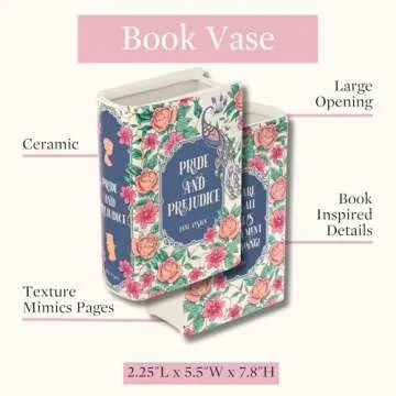 Steel Mill & Co Book-Shaped Decorative Vase, Ceramic Vases for Home Decor, Cute Bookshelf Decor, Unique Vase for Book Lovers