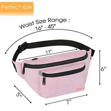 Fanny Packs for Men Women - Waist Bag Packs - Large Capacity Belt Bag for Travel Sports Running Hiki...