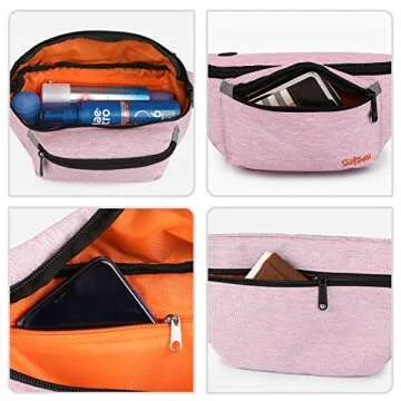 Fanny Packs for Men Women - Waist Bag Packs - Large Capacity Belt Bag for Travel Sports Running Hiking Large, Pink