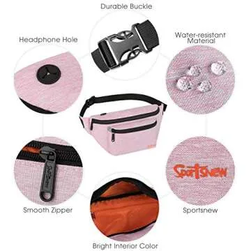 Fanny Packs for Men Women - Waist Bag Packs - Large Capacity Belt Bag for Travel Sports Running Hiking Large, Pink