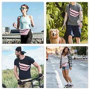 Fanny Packs for Men Women - Waist Bag Packs - Large Capacity Belt Bag for Travel Sports Running Hiking Large, Pink