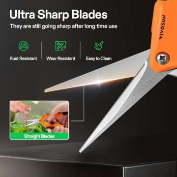 VIVOSUN Ergonomic Gardening Scissors for Comfortable Trimming