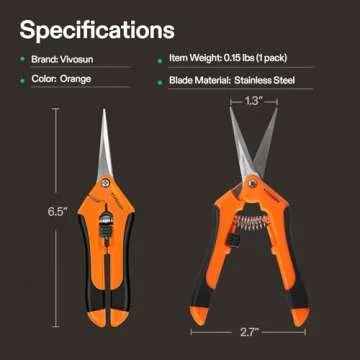 VIVOSUN Ergonomic Gardening Scissors for Comfortable Trimming