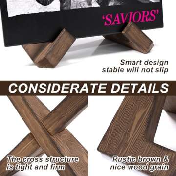 2 Pack Now Playing Vinyl Record Stand, Premium Vinyl Record Display, Wood Record Display Stand, 1 Second Assemble Record Holder, Now Spinning Record Holder, Vinyl Record Accessories for Vinyl Records