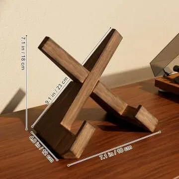 2 Pack Now Playing Vinyl Record Stand, Premium Vinyl Record Display, Wood Record Display Stand, 1 Second Assemble Record Holder, Now Spinning Record Holder, Vinyl Record Accessories for Vinyl Records