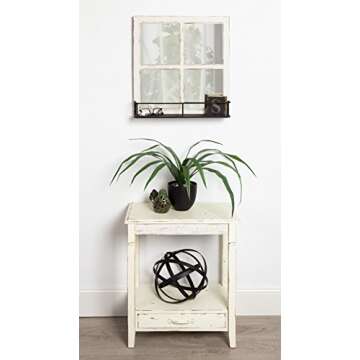 Kate and Laurel Idabelle Wood Side Table with Vintage Charm and Drawer in Cream