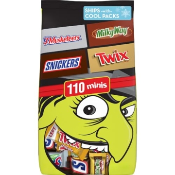 Individually Wrapped Chocolate Halloween Candy Bars Assortment - 110 Count