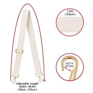 ZOOEASS Wide Adjustable Shoulder Strap for Bags