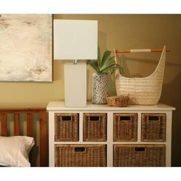 Modern Leather Table Lamp - Elegant Designs - White