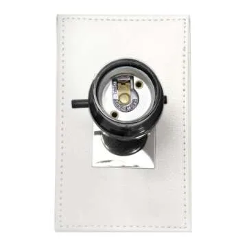 Modern Leather Table Lamp - Elegant Designs - White