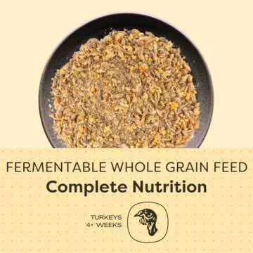 Scratch and Peck Whole Grain Grower Mash + Corn Turkey Feed - 40 lbs Bag - Soy-Free - 20.5% Protein, Certified Organic and Non-GMO Project Verified Turkey Food