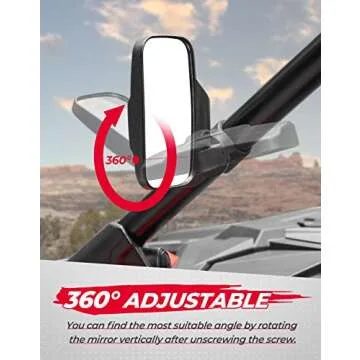 KEMIMOTO UTV Mirrors - Adjustable Side View with Shatterproof Glass