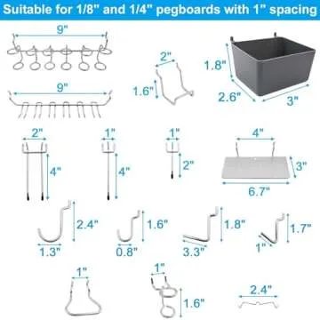 FRIMOONY Pegboard Hooks Assortment for Ultimate Organization