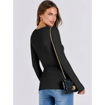 Stylish ANRABESS Long Sleeve Crewneck Top for Women