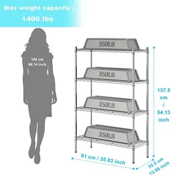 Heavy-Duty Adjustable 4-Tier Wire Rack by Auslar