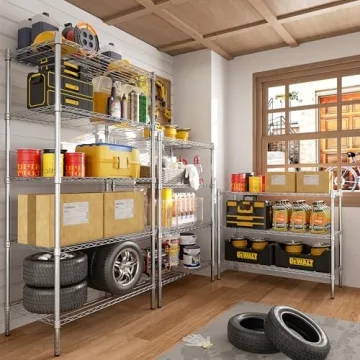 Heavy-Duty Adjustable 4-Tier Wire Rack by Auslar