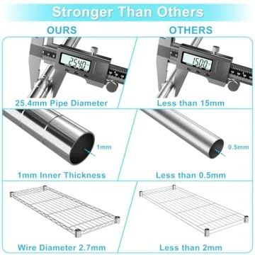 Heavy-Duty Adjustable 4-Tier Wire Rack by Auslar