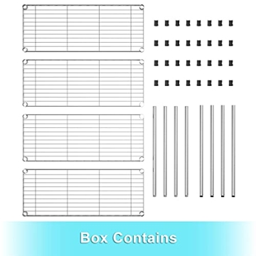 Heavy-Duty Adjustable 4-Tier Wire Rack by Auslar