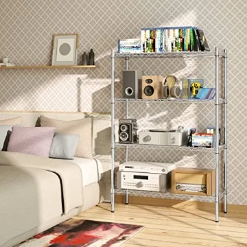 Heavy-Duty Adjustable 4-Tier Wire Rack by Auslar
