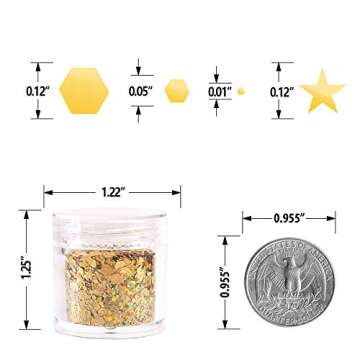 Holographic Chunky Glitter Sequins 16 Colors Mixed Cosmetic Glitter for Face Body Eye Hair Nail Art Lip Gloss, Festival Glitter Makeup with Different Hexagons Size and Stars