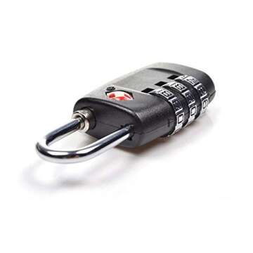 TSA Approved Luggage Lock,3 Digit Small Combination Padlock for Travel Suitcase (Black)