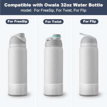 Silicone Boot for Owala Water Bottle 32 oz, Anti-Slip Protective Sleeve for FreeSip/Twist/Flip Stain...