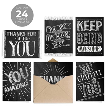 Chalkboard Thank You Cards - 24 Retro Designs for Every Occasion