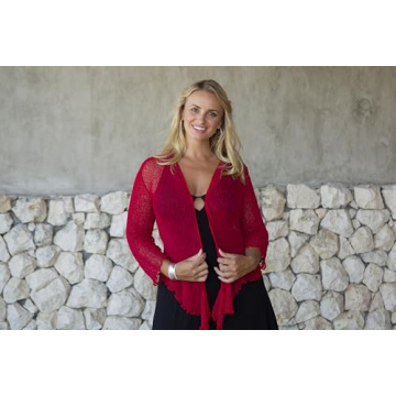 Stylish Plus Size Shrug Bolero Lightweight Brown Cardigan